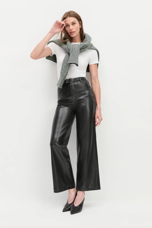 The Mischa Super High Rise Wide Leg Ankle in Raven