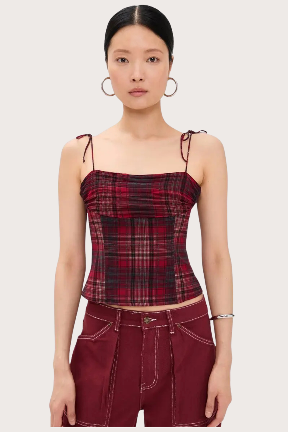 Humphrey Cami in Crimson Plaid