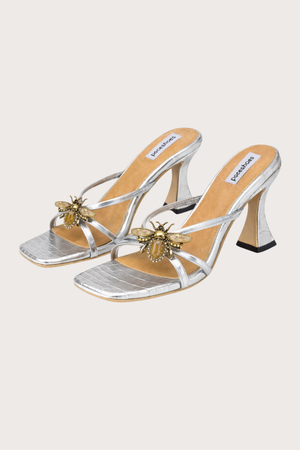 Garden Series Sandals in Coral Silver Croc