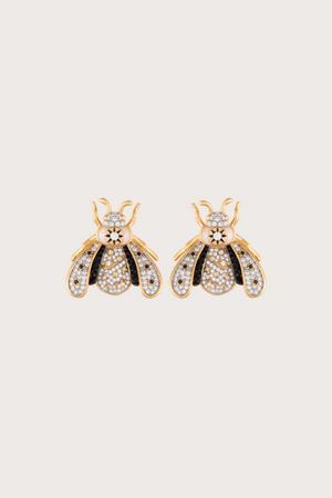 Vespa Happy Crystal Stud Onyx Stud Earrings