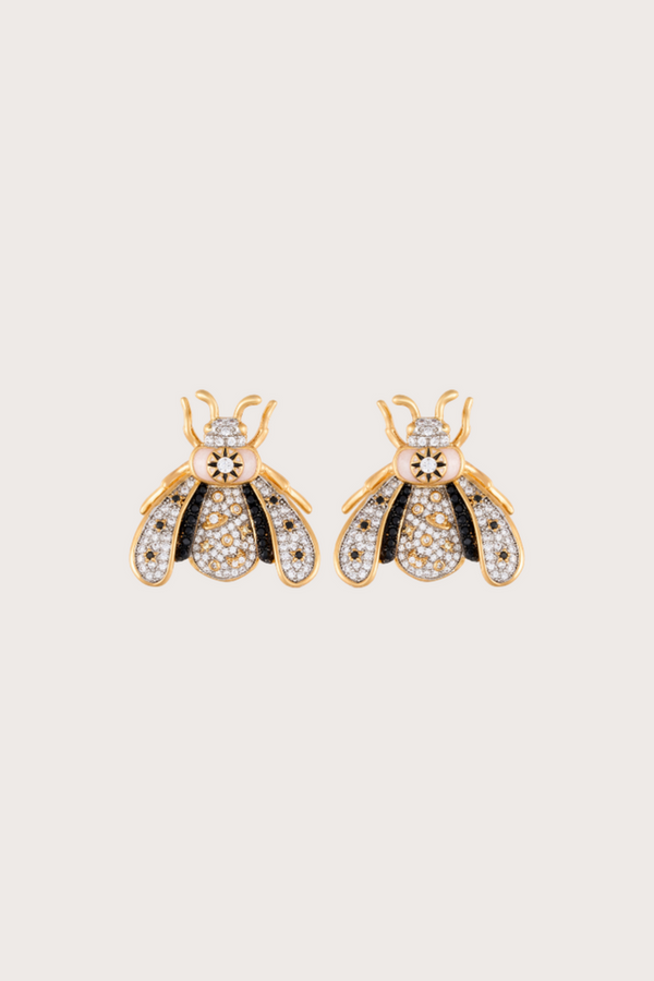 Vespa Happy Crystal Stud Onyx Stud Earrings