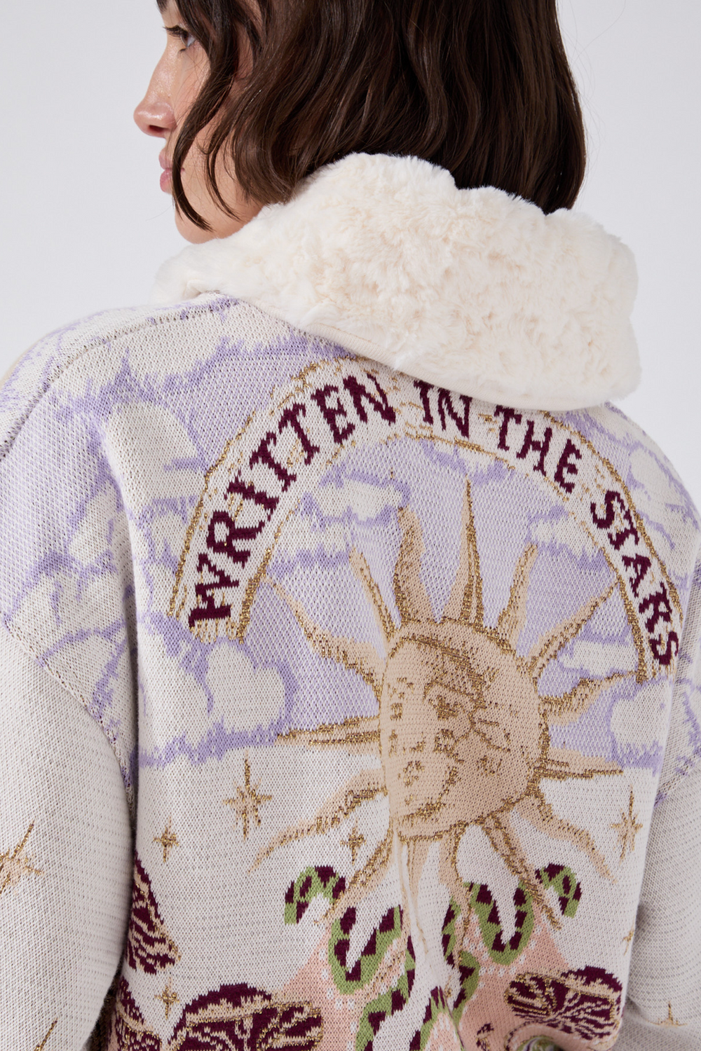 Written in the Stars Jet Jacquard Bomber Cream