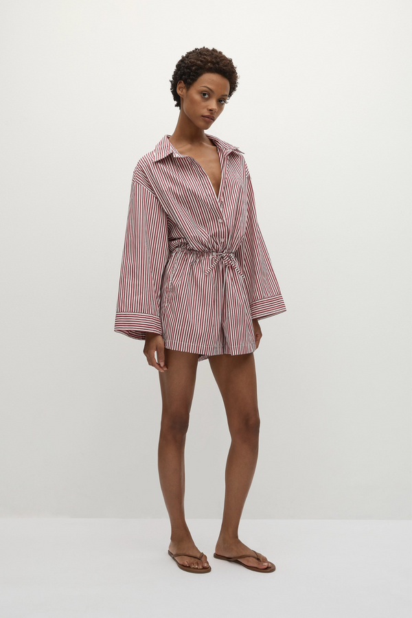 Freja Playsuit - Clare Stripe