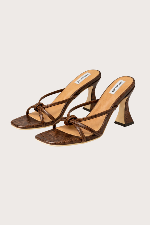 Garden Series in Coral Brown Croc