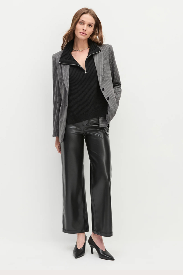 The Mischa Super High Rise Wide Leg Ankle in Raven