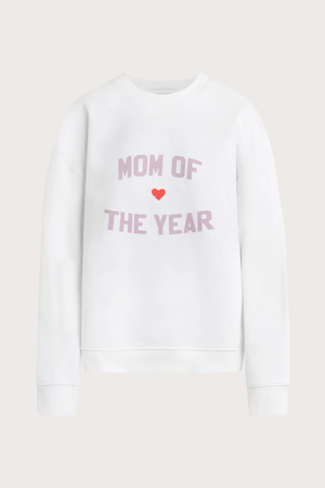 Mom of the Year Sweatshirt in White Whisteria