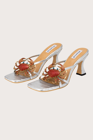 Garden Series Sandals in Coral Silver Croc