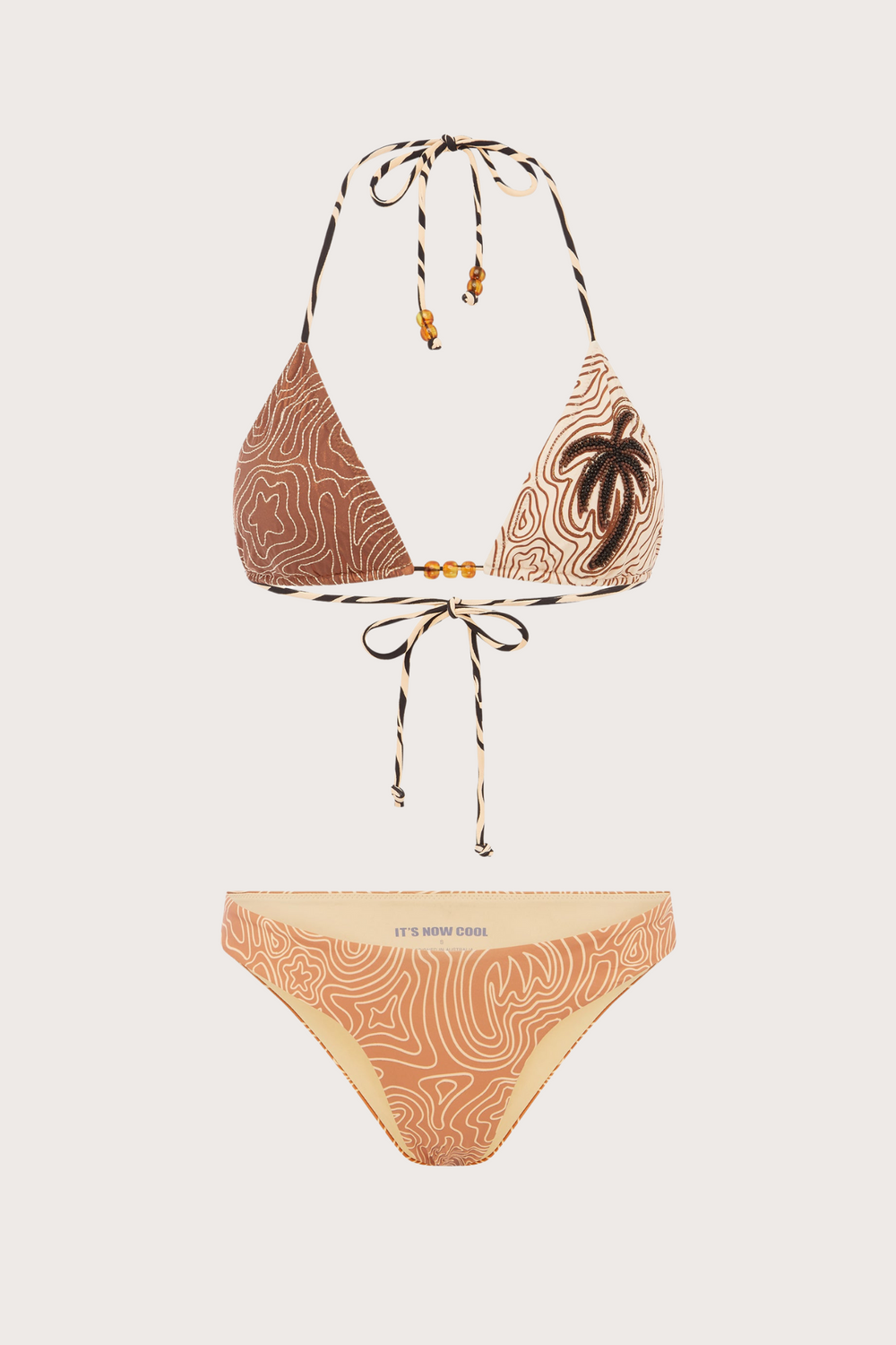The 90's Tie Up Bikini in Brown