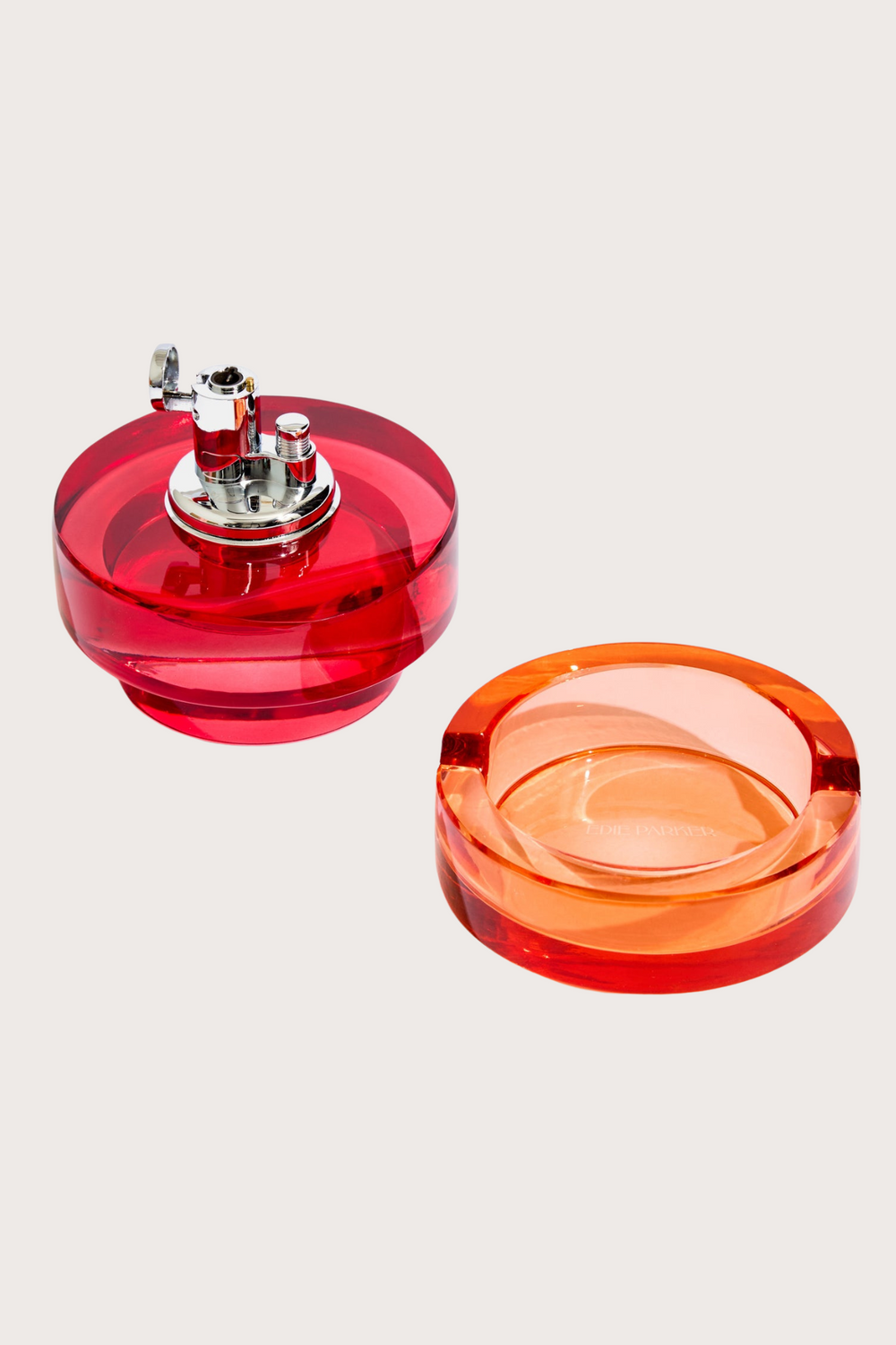 Glass Tabletop Lighter in Cherry Peach