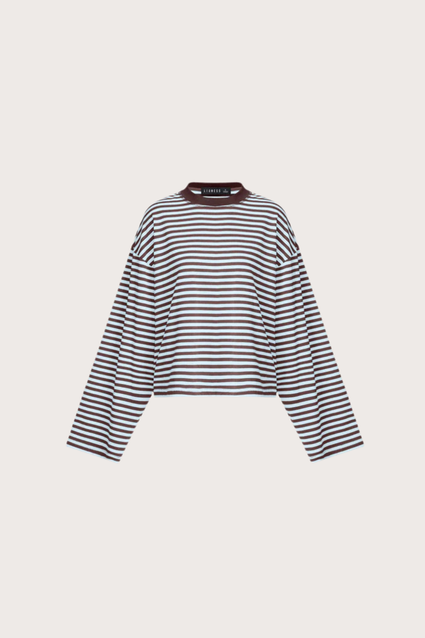 Bloom Long Sleeve Chocolate Sea Stripe