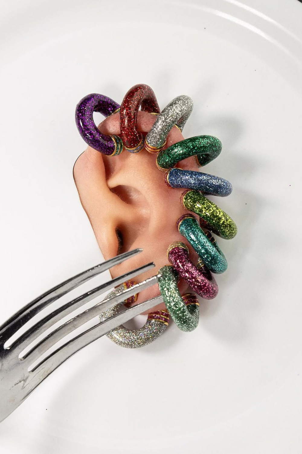 Earcuff Orbit Mini Glitter -  Mint