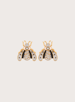 Vespa Happy Crystal Stud Onyx Stud Earrings