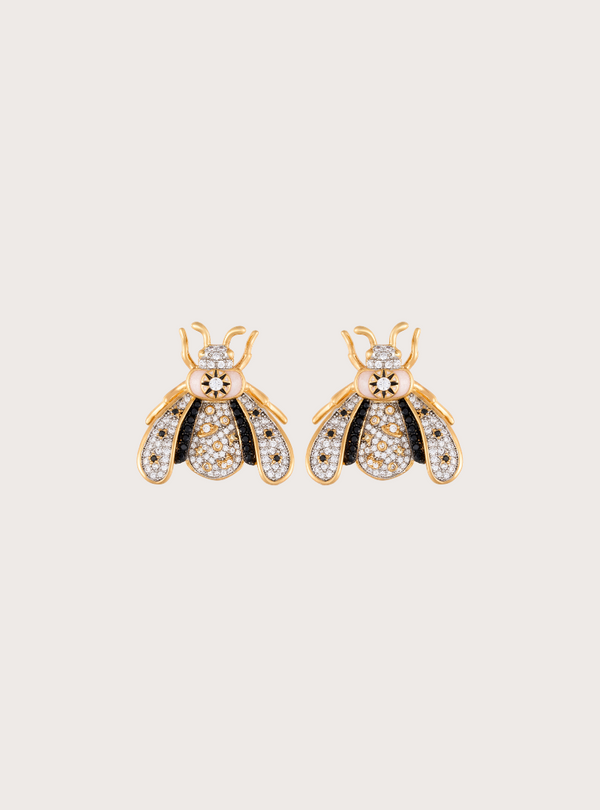 Vespa Happy Crystal Stud Onyx Stud Earrings