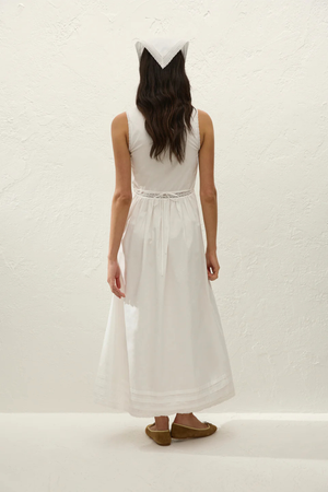 Fiora Midi Dress in Lace White