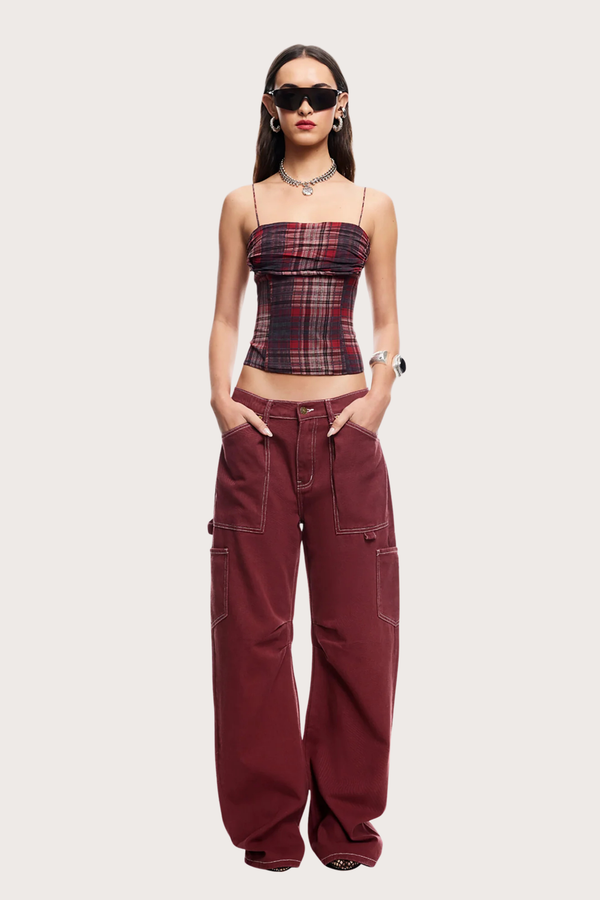 Humphrey Cami in Crimson Plaid