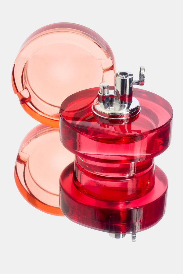 Glass Tabletop Lighter in Cherry Peach