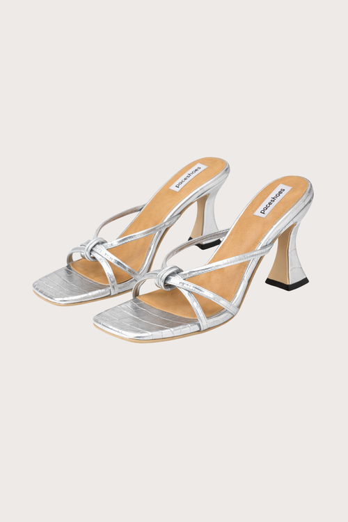 Garden Series Sandals in Coral Silver Croc