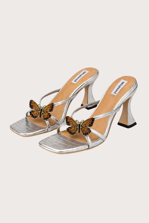 Garden Series Sandals in Coral Silver Croc