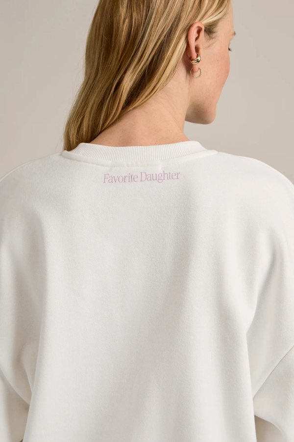 Mom of the Year Sweatshirt in White Whisteria
