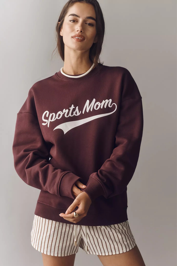 The Sports Mom Sweatshirt in Burgundy
