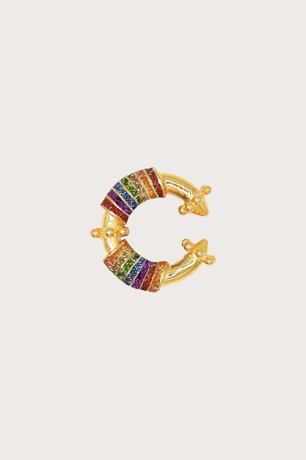 Earcuff Magic Stick Twirl - Rainbow Glitter