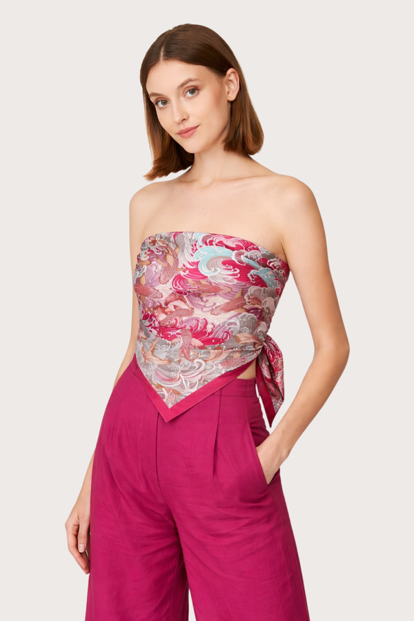 Koi Fish Pink Silk Scarf