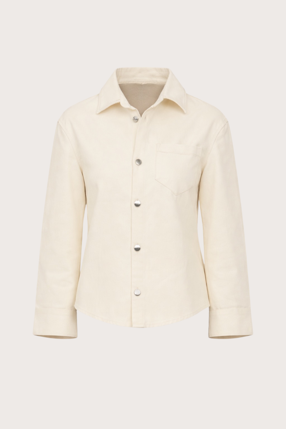 Agenda Cream Fitted Denim Over Shirt