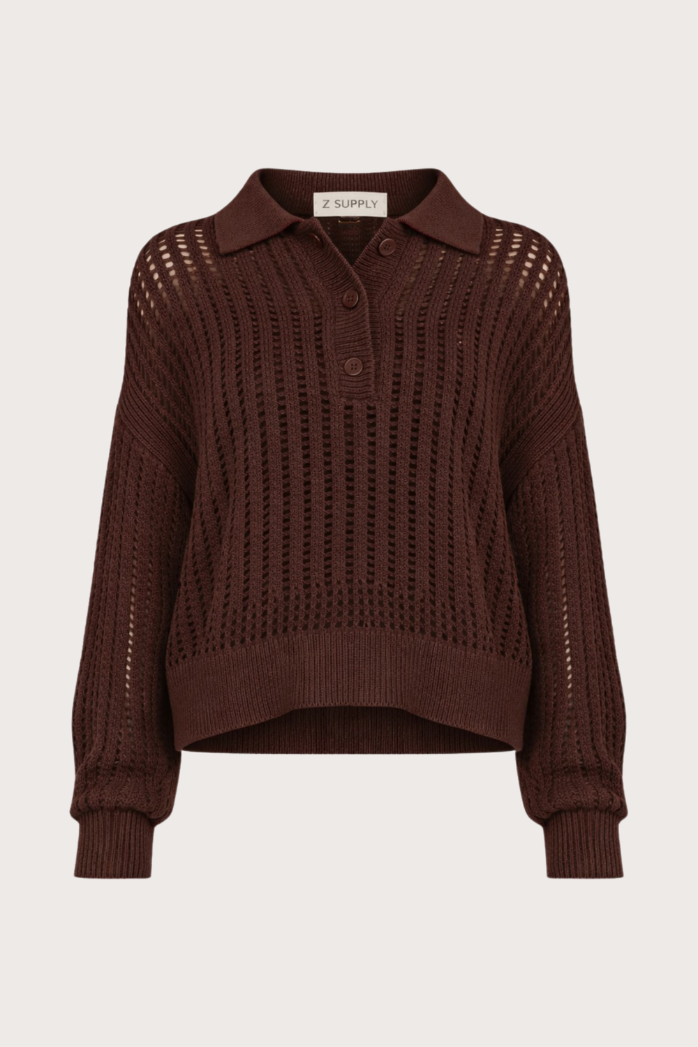 Looking Glass Polo Sweater in Sandalwood
