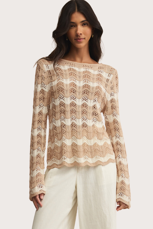 Azura Stripe Crochet Sweater