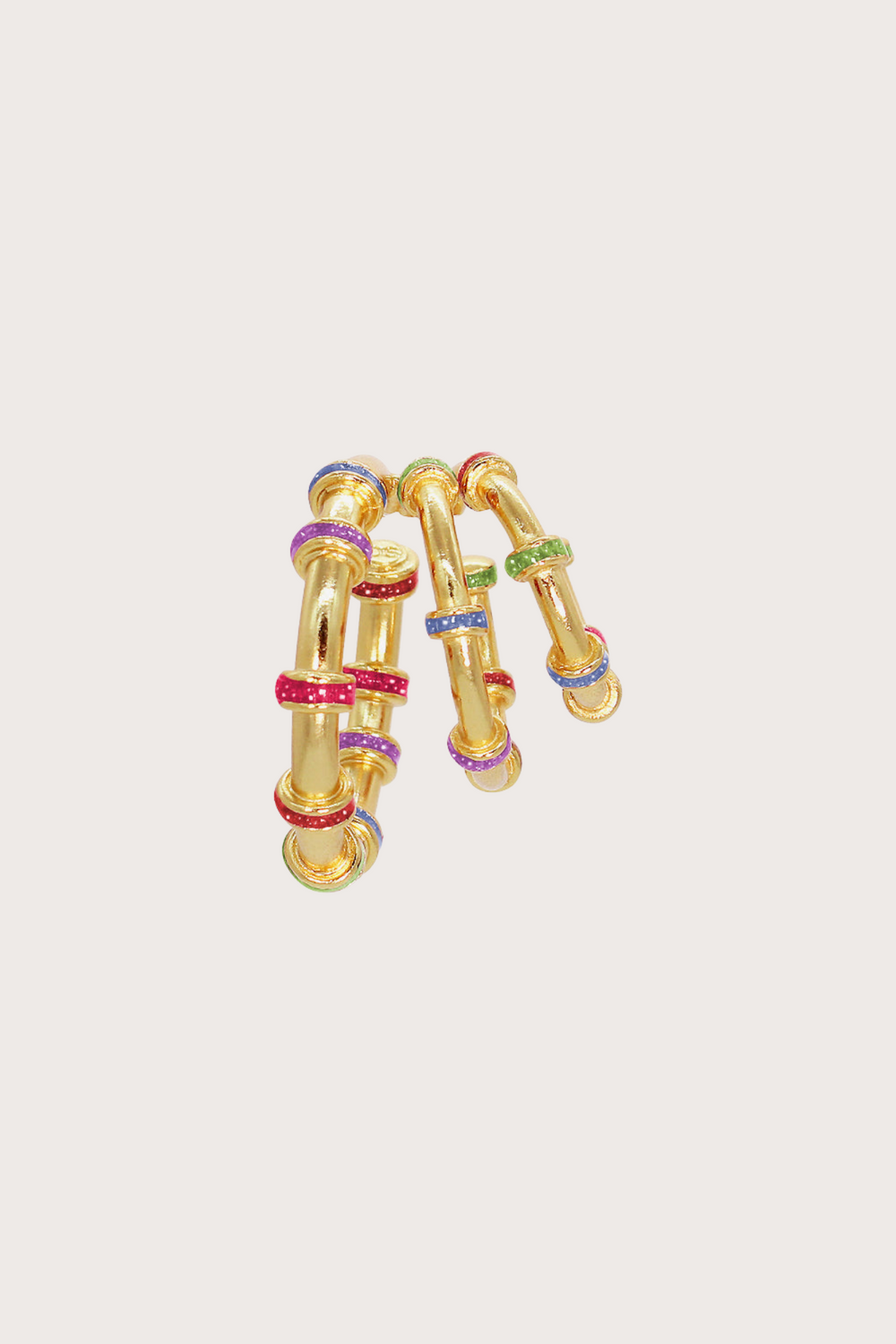 Earcuff Triple Glitter - Rainbow Glitter