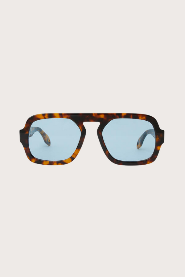 Jane in Brown Tortoise Blue Lens
